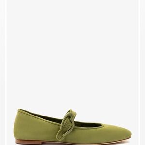 Larroude Verona Ballet Flat In Seaweed Suede